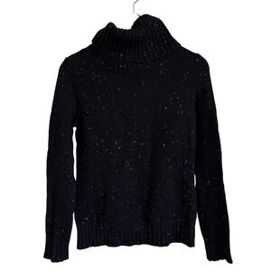 Jacob‎ Women's Turtleneck Sweater Black Speckled Knit Wool Blend Small Petite